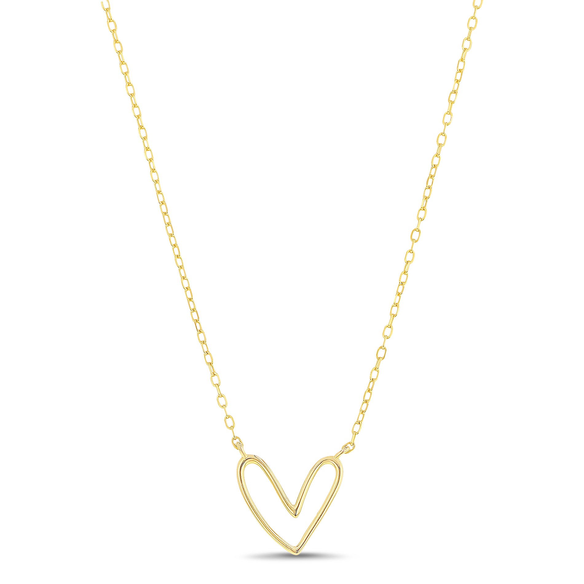 Gold Open Heart Necklace